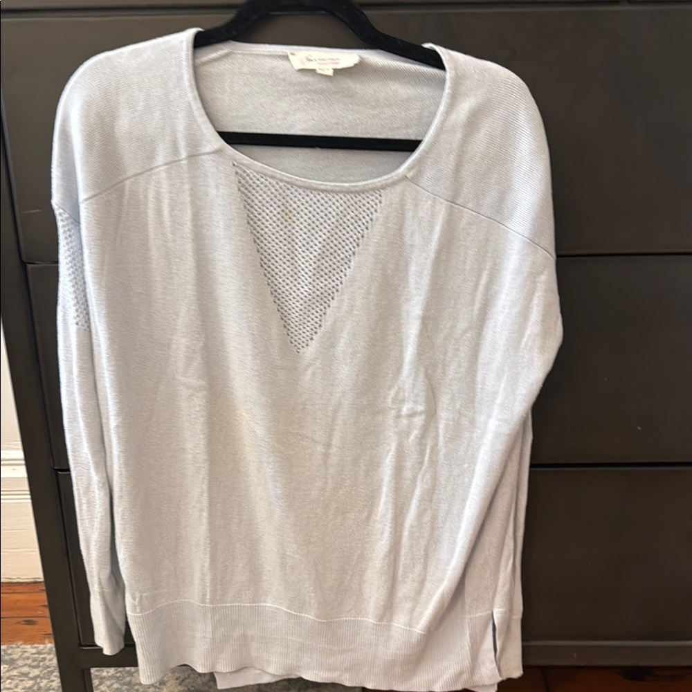 Vince Camuto Light Blue Sweater with Mesh Detail